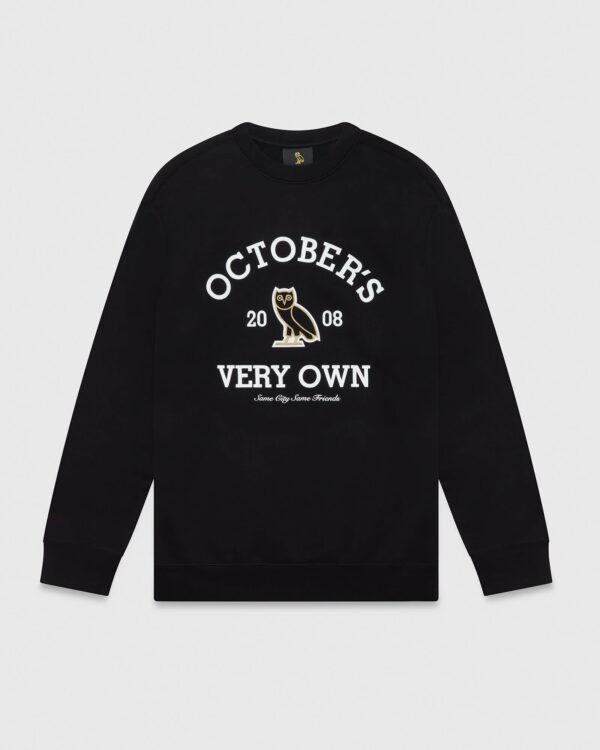 COLLEGIATE CREWNECK BLACK